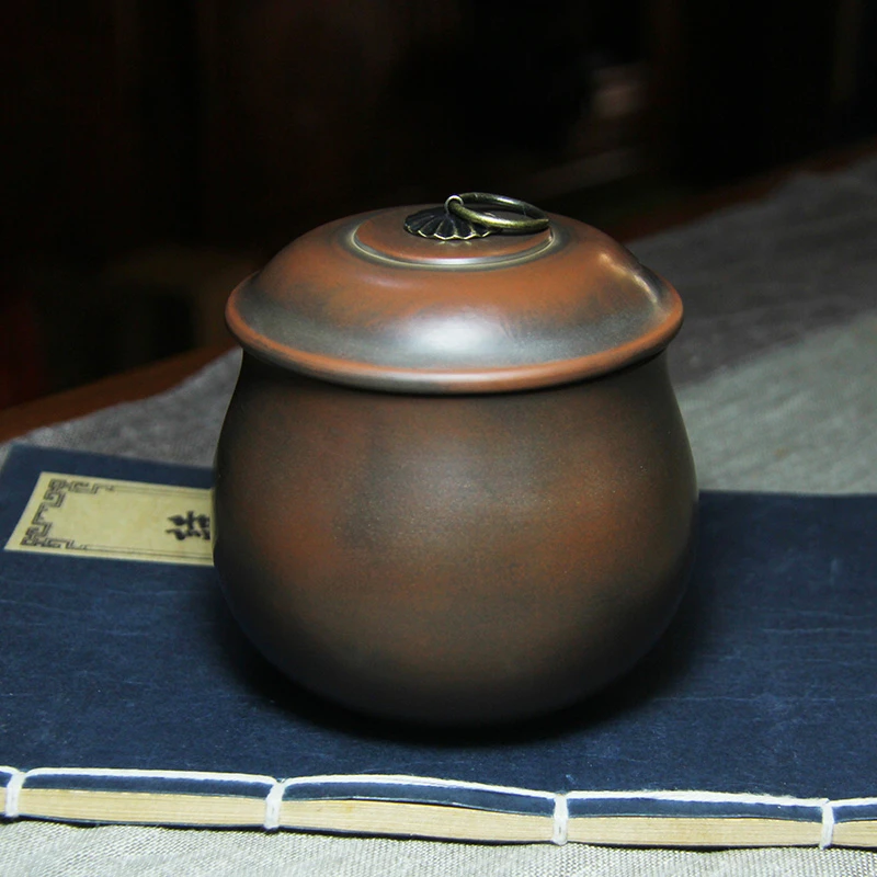 广西钦州坭兴陶小茶叶罐纯全手工制作原矿泥料装茶茶器（顺丰包邮）