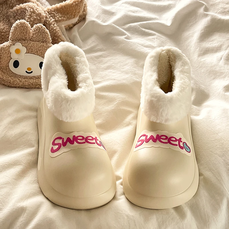 设计感厚底甜美绑带雪地靴女2025新款秋冬短靴加绒加厚保暖棉鞋子