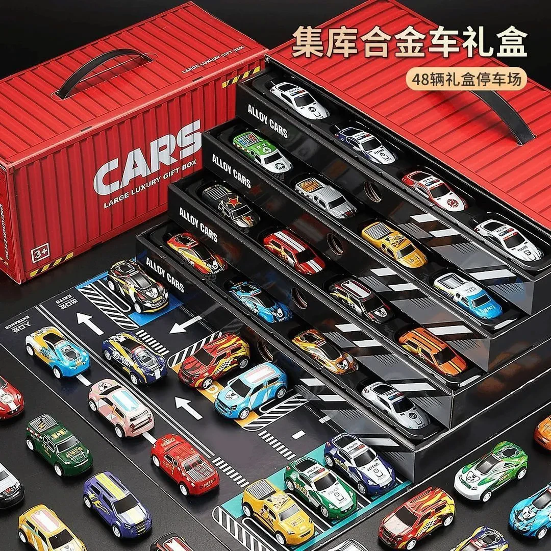 A儿童合金回力玩具货柜车集装箱仿真摆件3男孩6模型礼物赛车礼盒