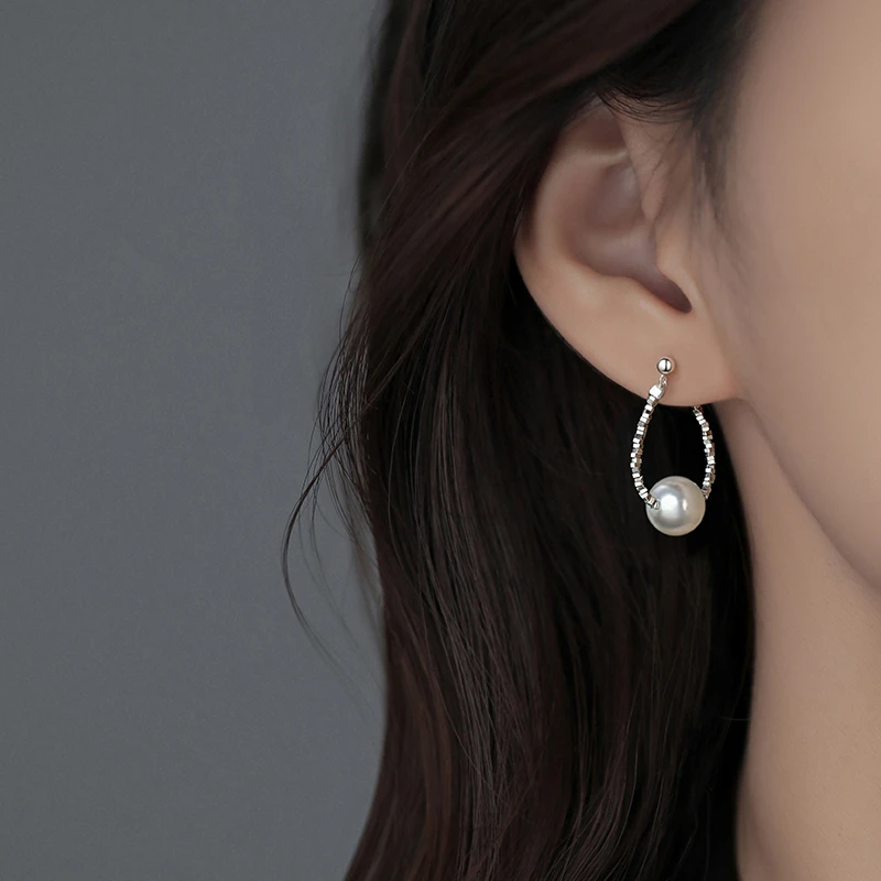 足银仿珍珠耳饰 999纯银碎银耳环小众耳钉轻奢女款高级感气质精致