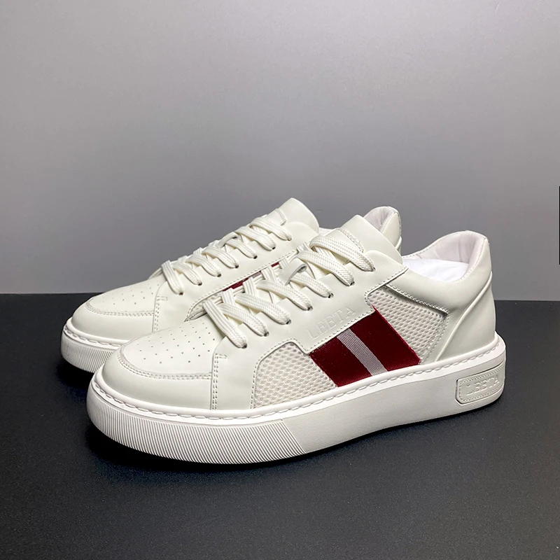 【微瑕。介意慎拍】头层牛皮男鞋透气百搭小白鞋休闲板鞋男23-2