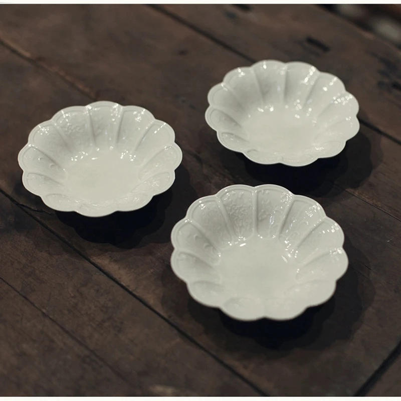 |宋青书院|《草木灰》莲花花瓣底托杯托手工茶杯 花口 文人茶器中式