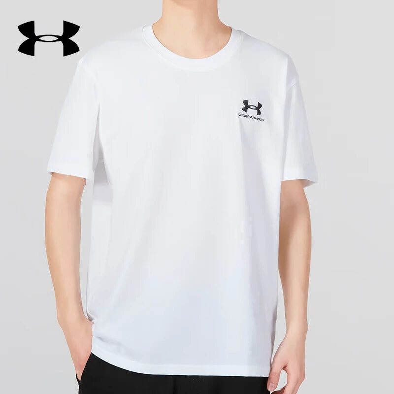 Under Armour/安德玛男夏季T恤圆领休闲运动刺绣LOGO宽松透气短袖