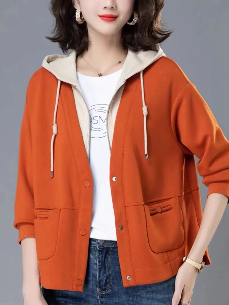 【SY048】外套女春秋短款2024年新款小个子宽松休闲假两件夹克上衣