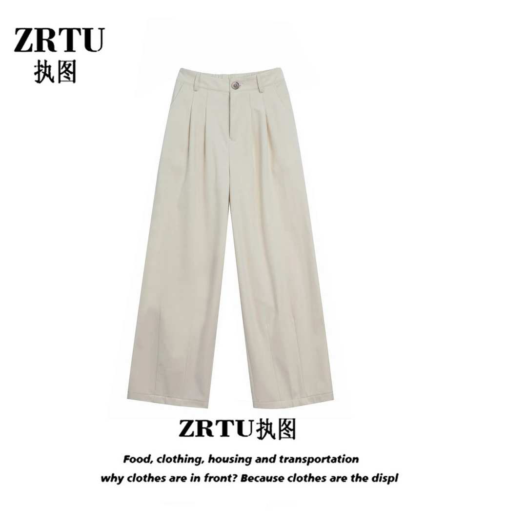 ZRTU/执图秋冬升级版休闲百搭加绒高腰松紧腰灯芯绒直筒裤