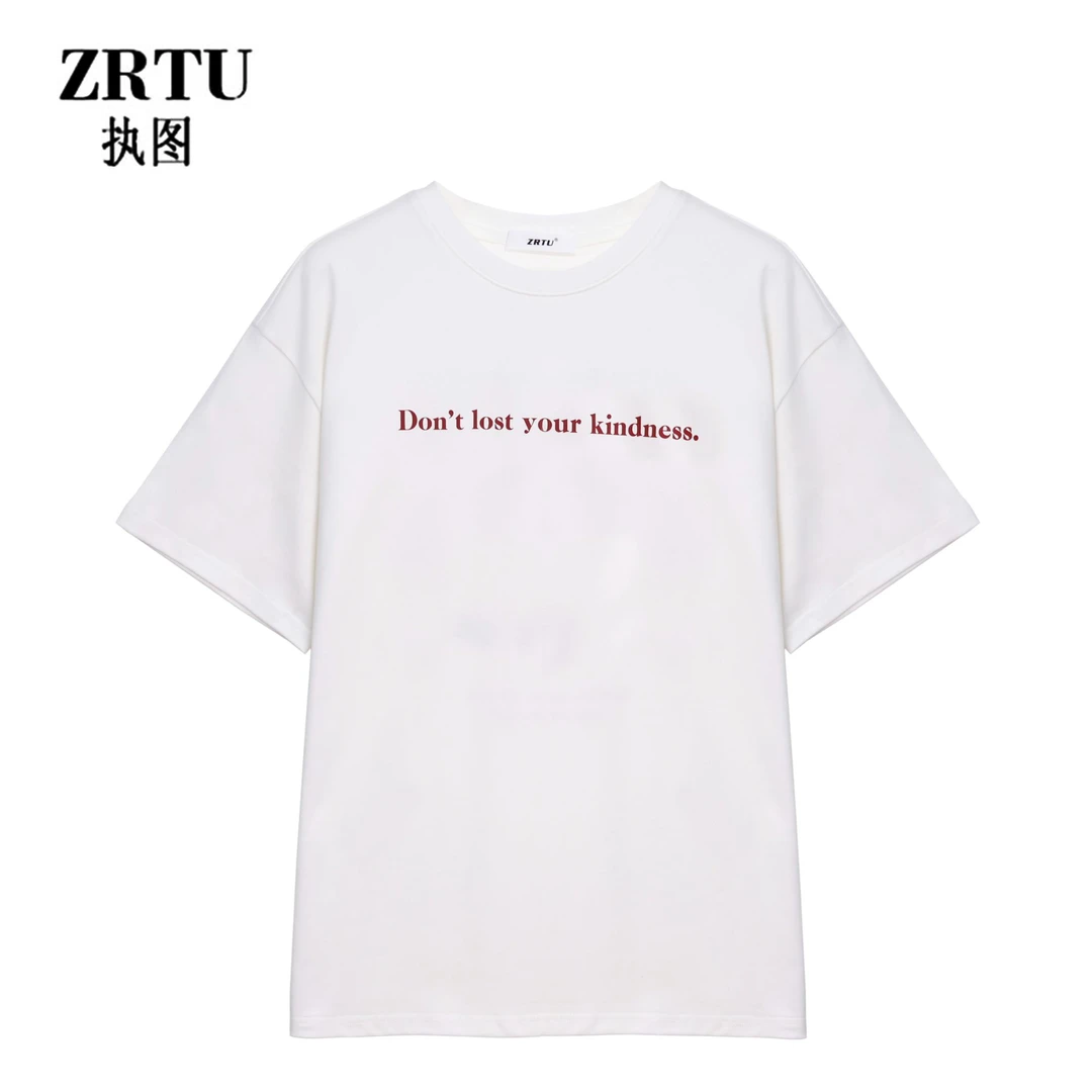 ZRTU/执图新款休闲半袖夏季宽松设计师圆领短袖T恤