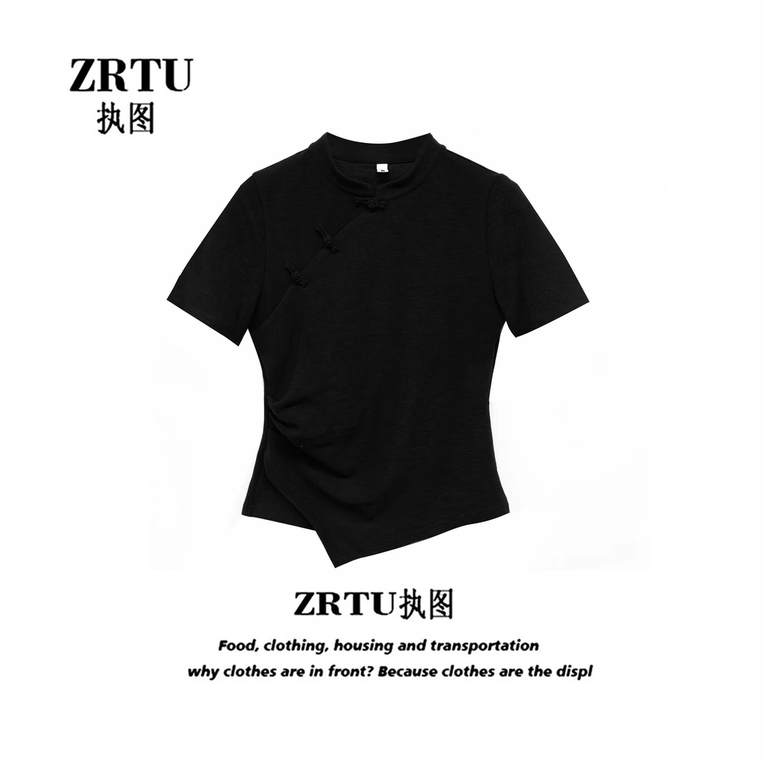 ZRTU/执图夏季新款改良旗袍国风盘扣正肩上衣