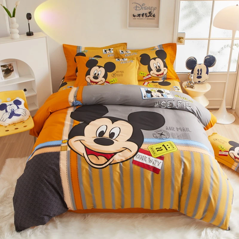 Disney/迪士尼2023年秋冬新款长绒棉纯棉100%全棉床上用品四件套