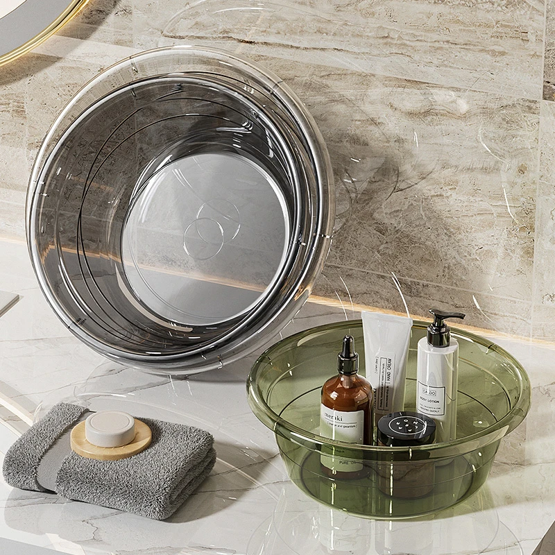 加厚透明耐用大小号婴儿洗脸盆学生宿舍洗衣盆洗菜洗脚家用大号