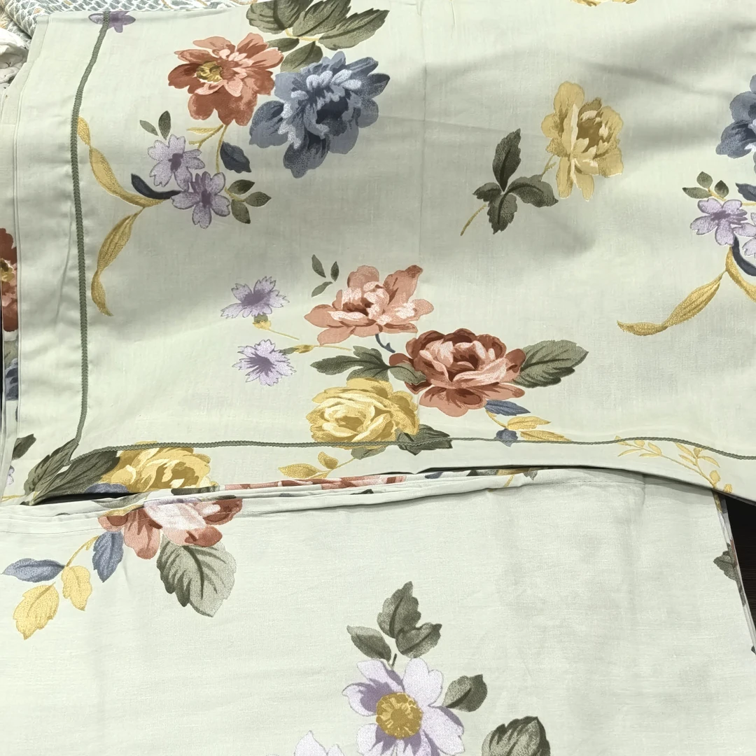 100支全棉床单240*250-春色撩人全棉床单枕套三件套