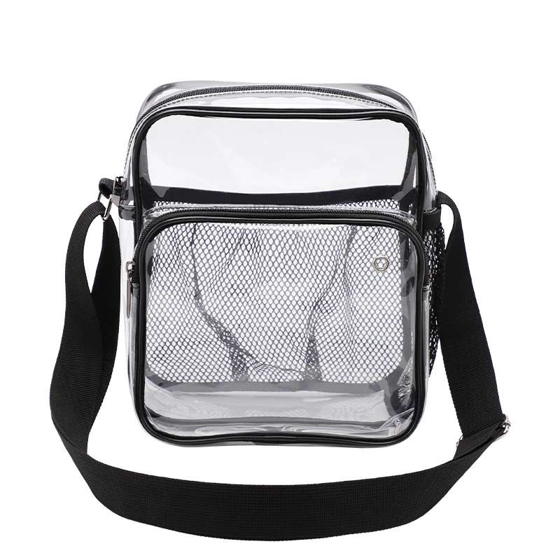 TINYAT/天逸大容量透明包多功能pvc单肩包时尚休闲斜挎包男女