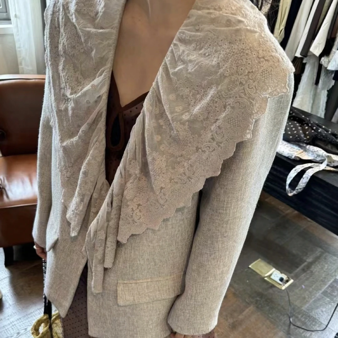 409-599百搭西装夏季设计师外搭女秋冬法式韩系INS风灰色保暖