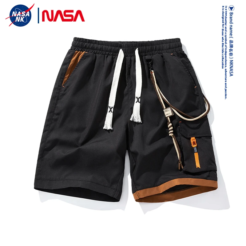 NASA联名美式工装短裤男夏季潮牌宽松直筒休闲运动五分直筒半截裤