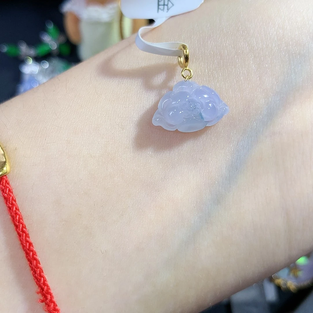 【闪购商品】翡翠颈饰18K金镶嵌缅甸天然A货翡翠