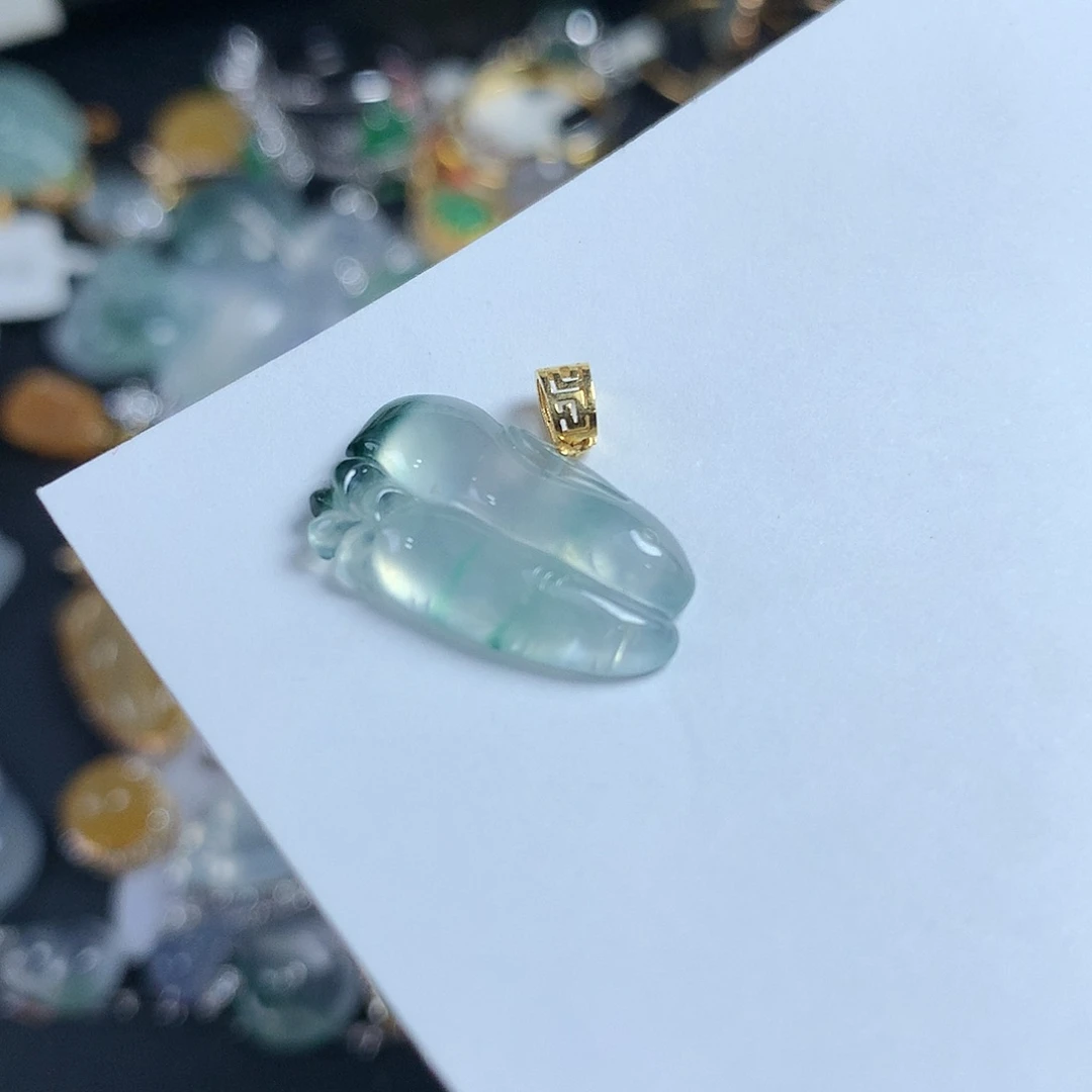 【闪购商品】翡翠颈饰18K金镶嵌缅甸翡翠A货