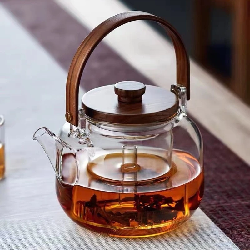煮茶壶可明火电陶炉蒸煮提梁壶（高硼硅材质）