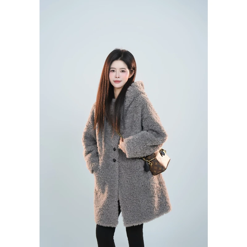 宿慕SUMU 女款连帽外套 12-11 冬季新款时尚百搭外套A5901B