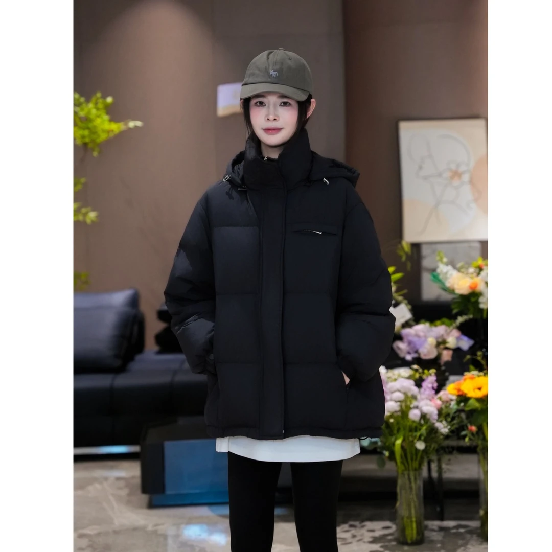 宿慕SUMU 女款连帽纯色羽绒服11-19冬季新款时尚羽绒服A16065