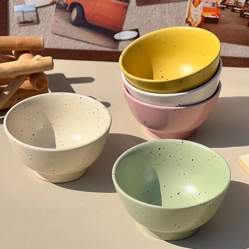 韩式ins风泼墨餐具陶瓷米饭小碗家用吃饭喝汤碗高颜值甜品酸奶碗