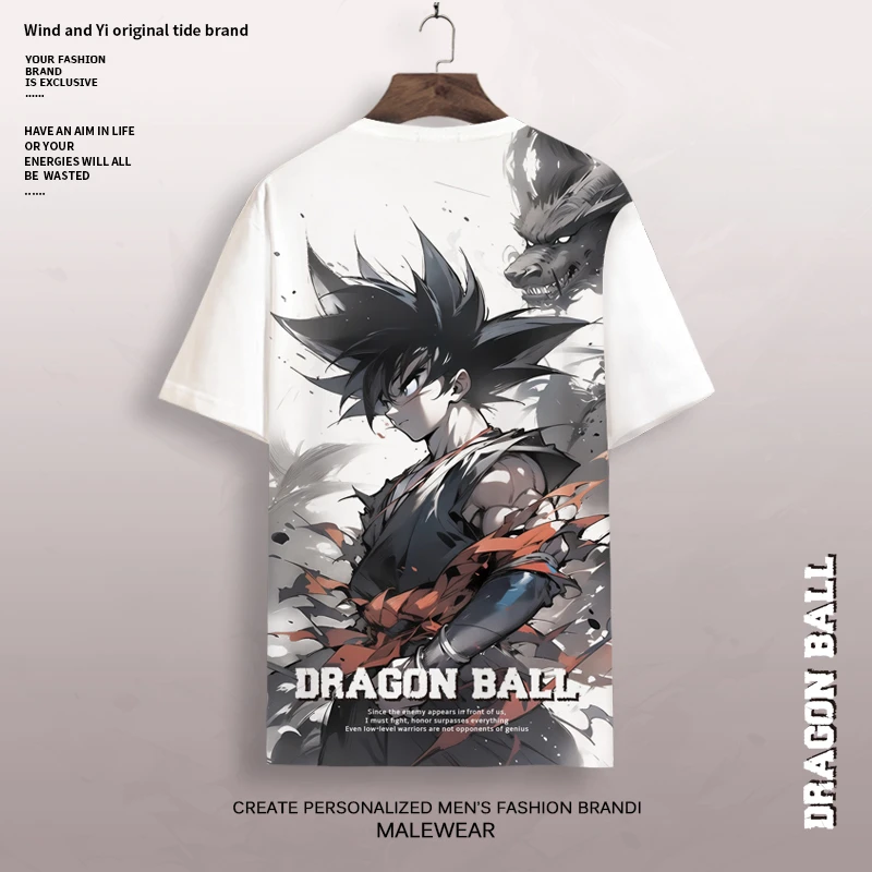 七龙珠联名短袖T恤男动漫周边悟空卡通宽松半截袖二次元印花上衣