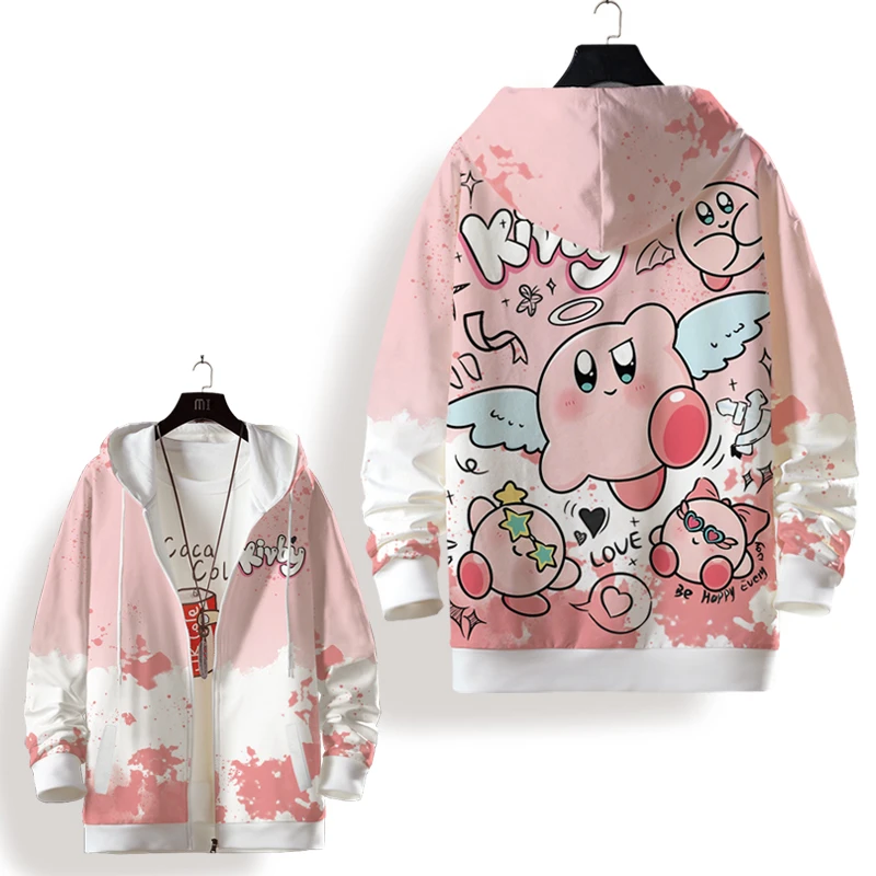 动漫卡通印花卫衣外套男春季薄款二次元连帽开衫大码加肥上衣百搭
