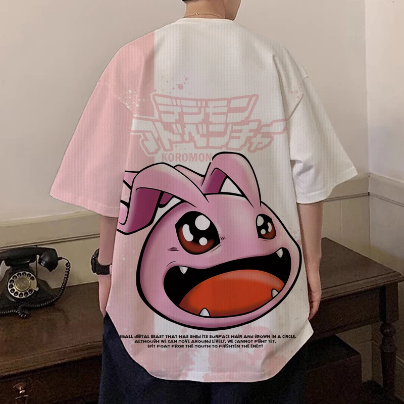 oversize短袖T恤男二次元滚球兽动漫周边印花半截袖大码薄款上衣