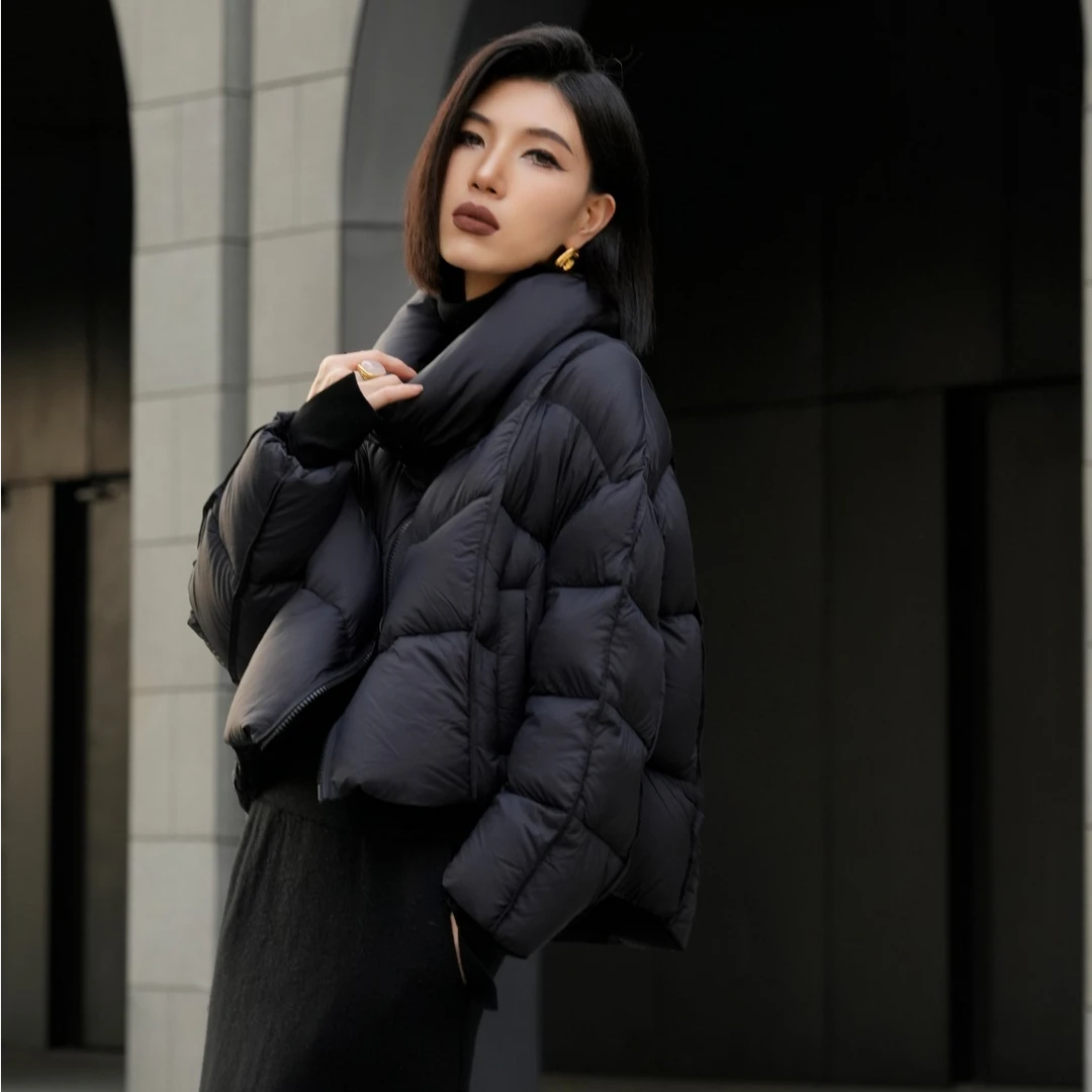 POPULARYW【流月霜色】Z·R上品屋 时尚极简立领拉链短款鹅绒服