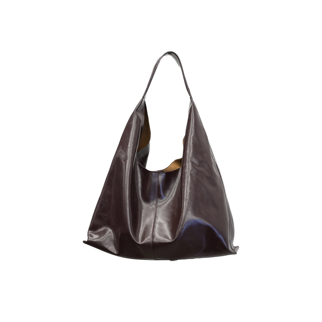 【漫思茶】Z·R上品屋 极简油蜡亮皮单肩通勤托特包