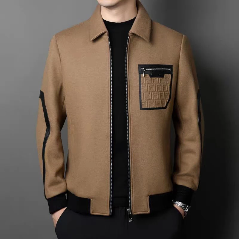 2024秋冬新款男士夹克男款时尚休闲百搭翻领潮流简约经典奢牌外套
