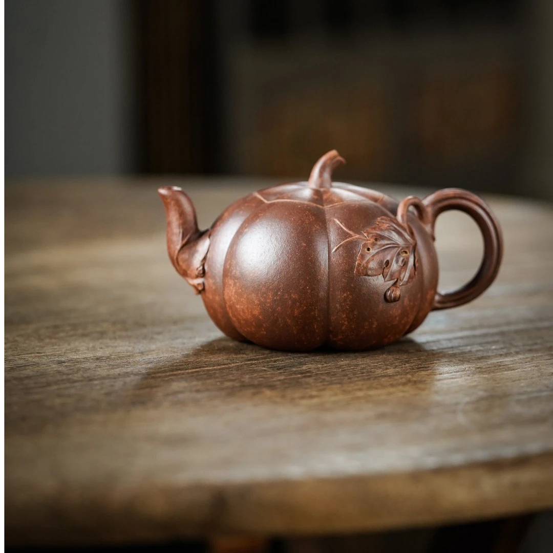 【有崧】紫砂南瓜壶  特高温烧 全手工 180cc紫砂壶