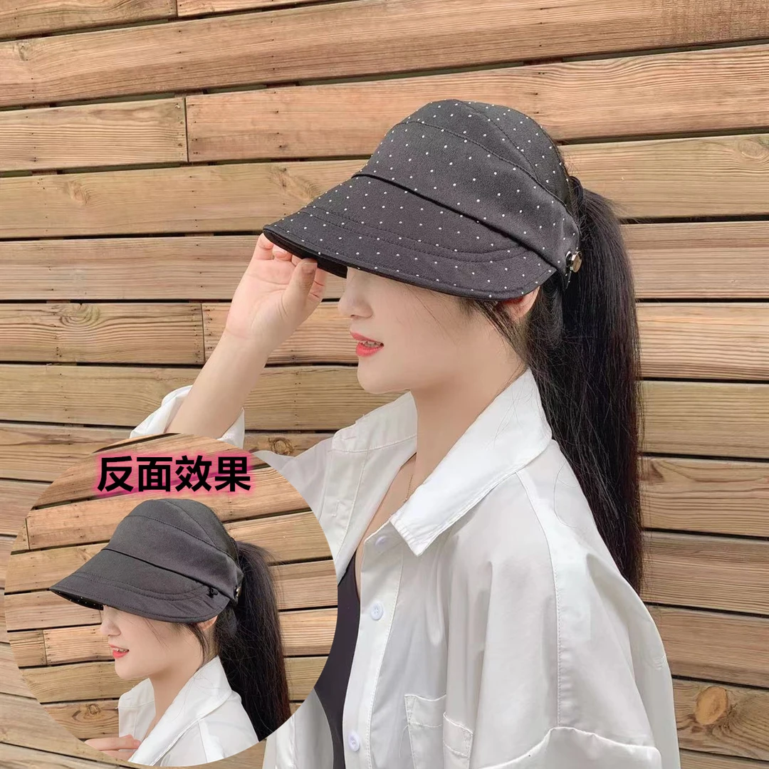 双面可戴可扎马尾可挂口罩女士帽子时尚休闲百搭女生夏季遮阳帽