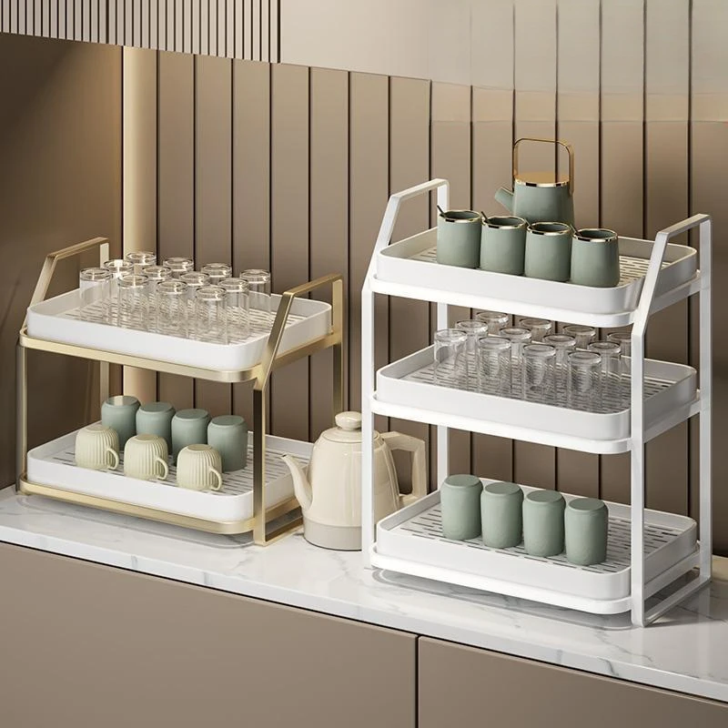 2026新款厨房置物架水杯架茶杯茶具多层调料多功能收纳架沥水神器