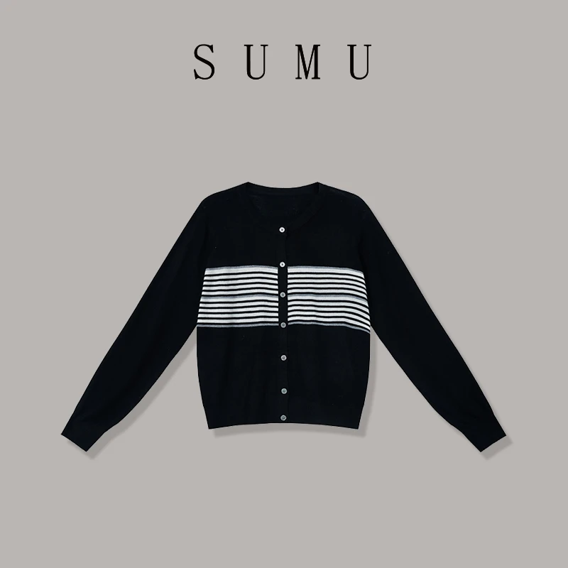 宿慕SUMU 女士针织衫 8-19 秋季2024新款时尚百搭长袖针织衫23868