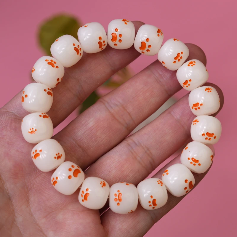 非金属布艺手链 猫爪彩色菩提根菩提步步高升手串情侣手链黄菩提