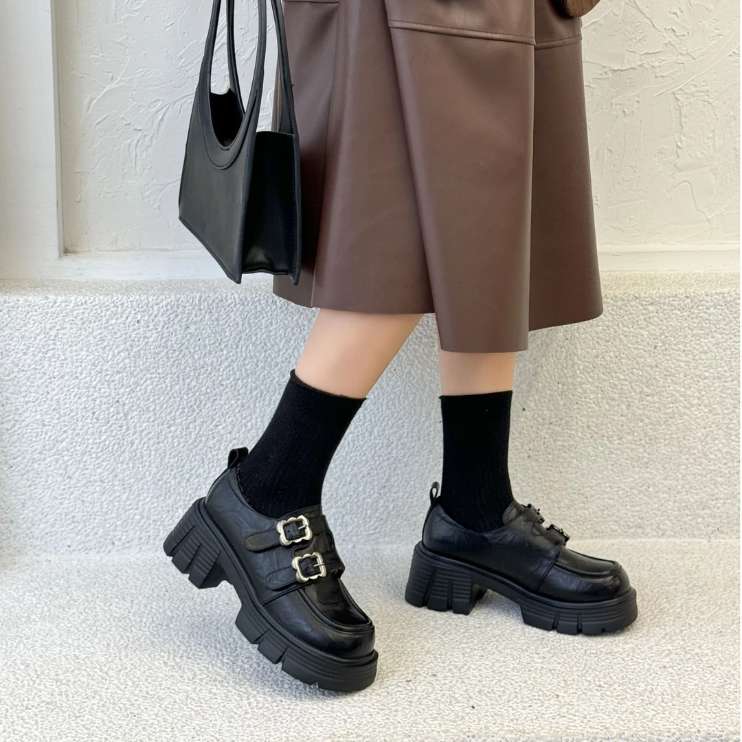 253a6631欧美风格 乐福鞋真皮复古厚底百搭