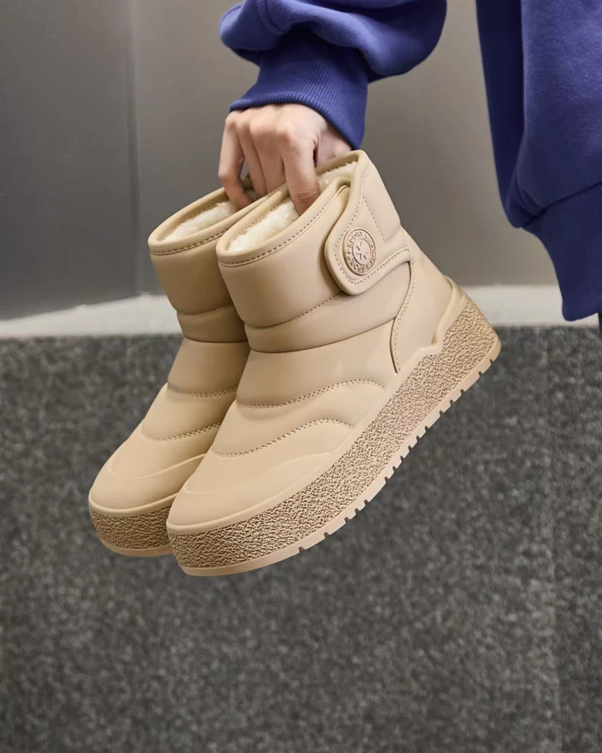 40a6569真皮雪地靴厚底加绒保暖冬季百搭时尚休闲