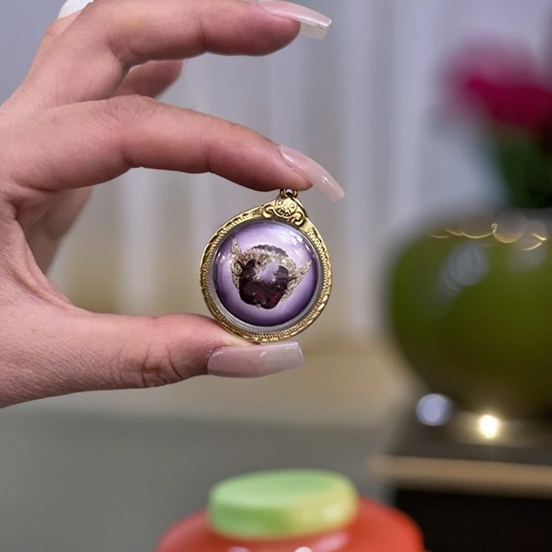 合金吊坠 ·圆形紫色吊坠