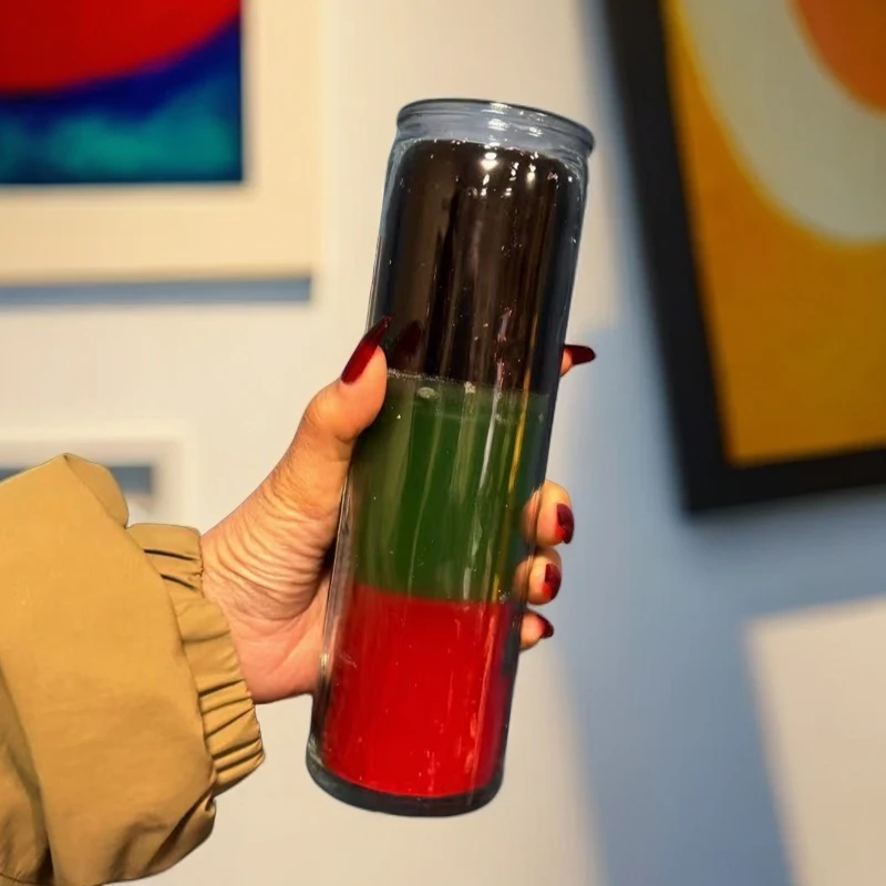 媚烫红绿黑瓶子蜡烛