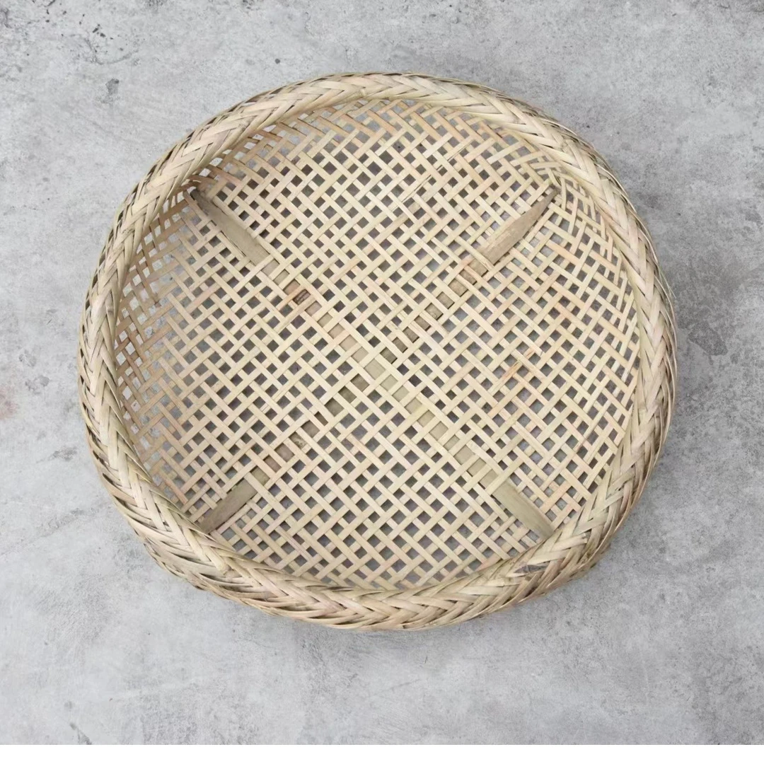 大孔竹编筛子簸箕农家灰筛网筛竹筛子晾晒蔬菜鱼干手工竹制品