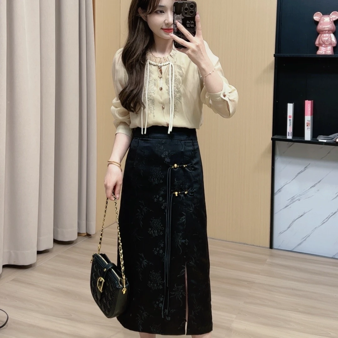 奈奈家6928【春兰石竹】国风显瘦半身裙小个子改版定制20240305气质