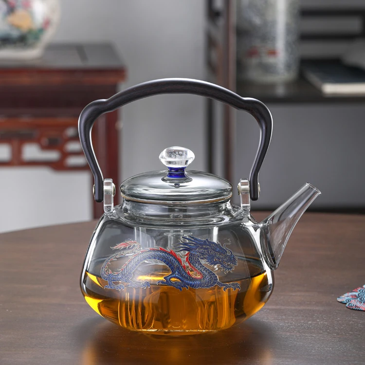 滤之缘龙年手工定制茶壶茶具家用耐热玻璃提梁壶加厚煮水壶大容量