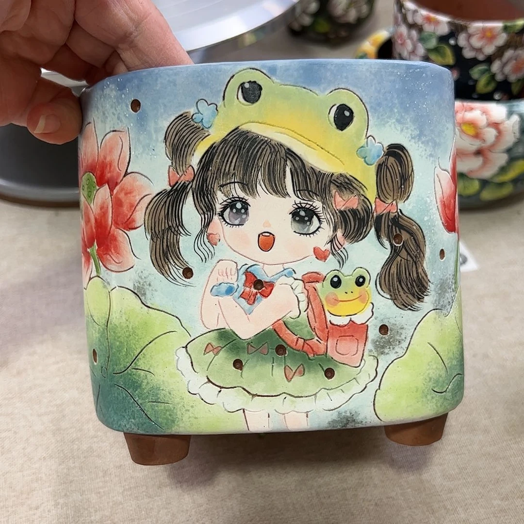 景德镇陶瓷花盆阿**二景德镇陶瓷hua p