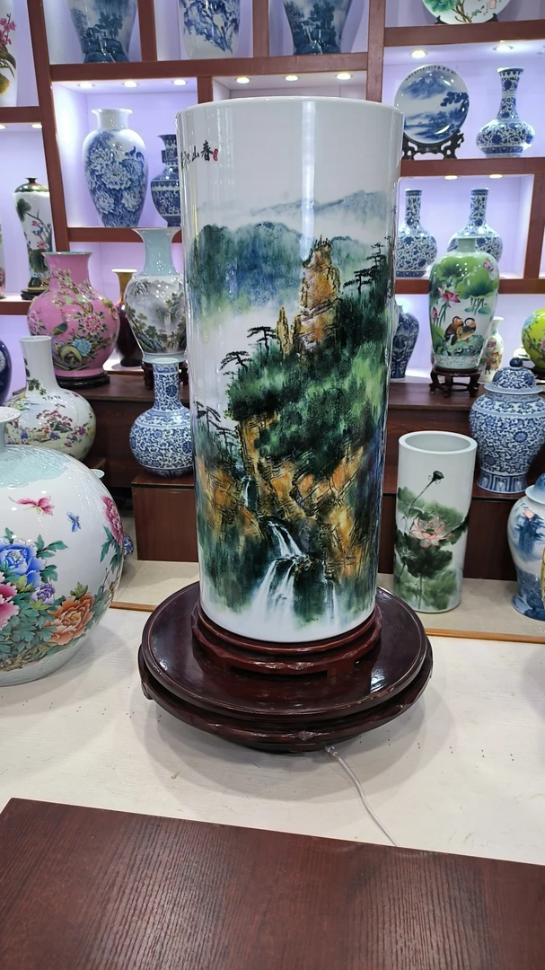 景德镇手工手绘福筒名人作品