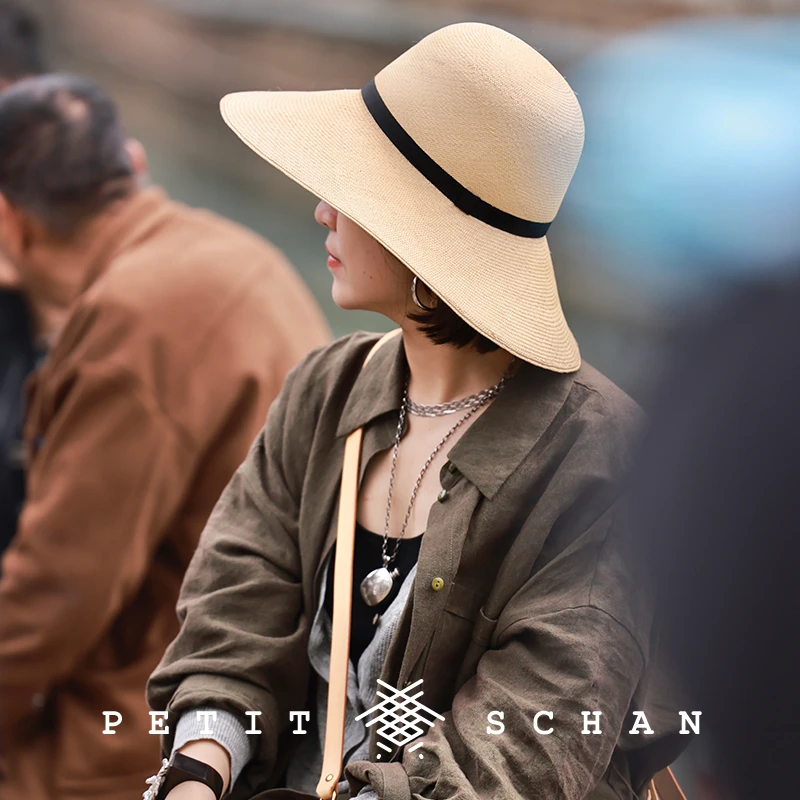 Petit Schan小闪 维也纳 巴拿马草度假高级感纯手工编织大檐帽