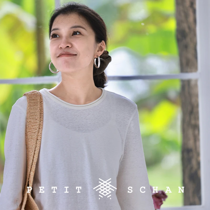 Petit Schan小闪 这个夏天有点长 大麻棉针织多色七分袖短袖T恤