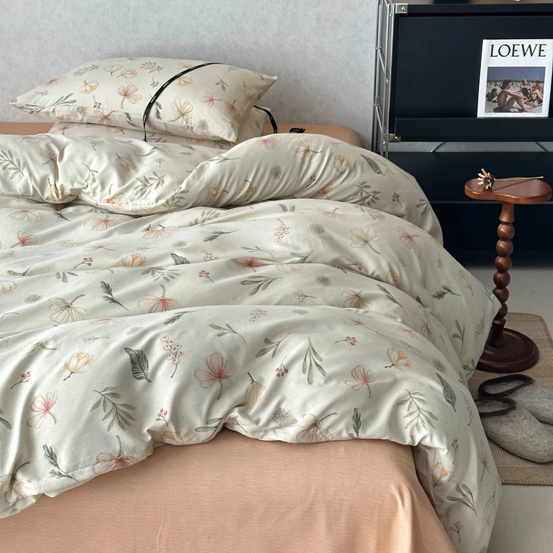 ins四件套四季床单被套罩新款磨毛水洗床上用品暖绒亲肤柔软4套件