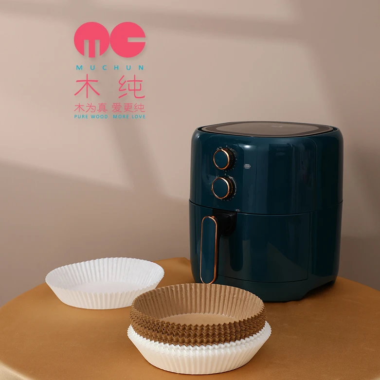 净尘家用烧烤空气炸锅圆形木纯纯木烘焙用纸厨房吸油纸电炸锅不粘