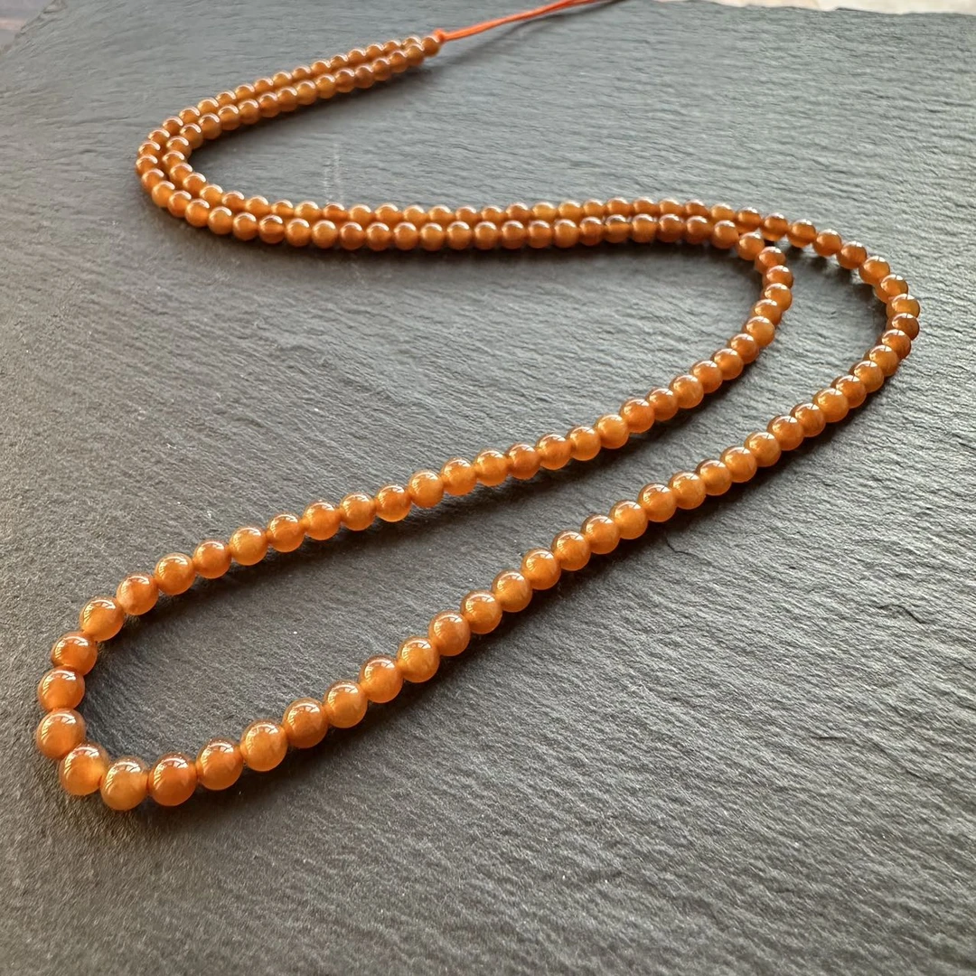 多样发其一。4毫米新疆红糖DIY手链万能链项链58厘150粒左右女款