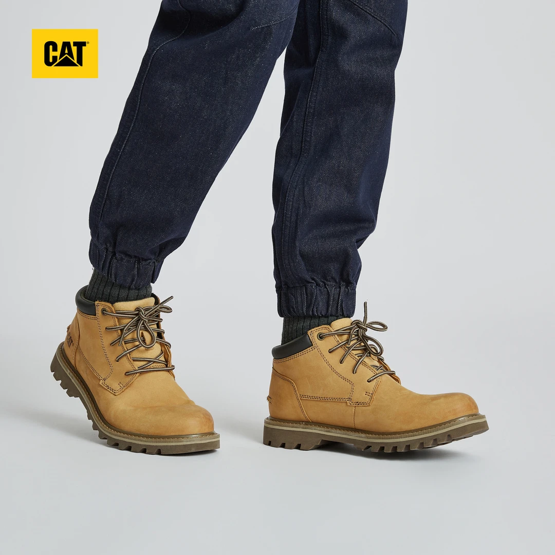 CAT 卡特秋冬新款男士防水休闲工鞋户外经典牛皮工装靴复古大黄靴