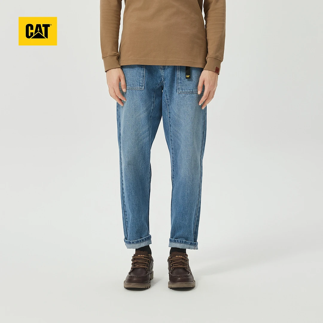 CAT卡特24秋新品男士户外工装两插袋设计经典百搭时尚牛仔长裤